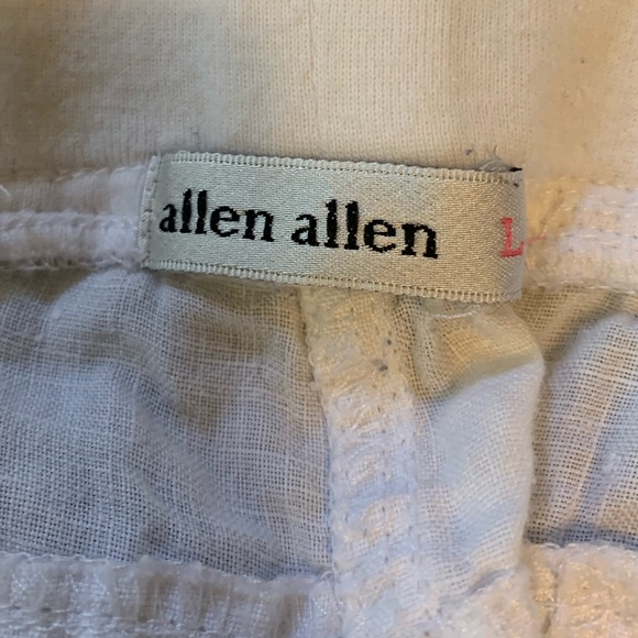 ALLEN ALLEN 100% Linen White Shorts - Picture 5 of 6